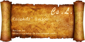 Csipkó Lajos névjegykártya